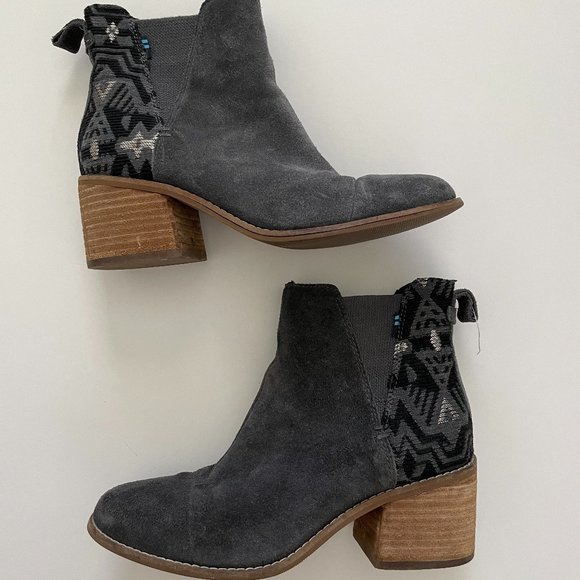 TOMS Women's Esme Bootie - Forged Iron Suede/Metallic Jacquard - Picture 7 of 8